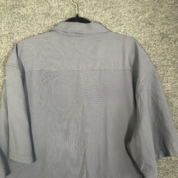 Quiksilver Shirt Mens 2XL XXL Blue Short Sleeve Button Down Soft Surf Y2K - Picture 10 of 10